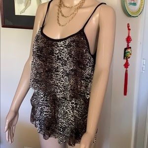 Sexy Layered animal print top